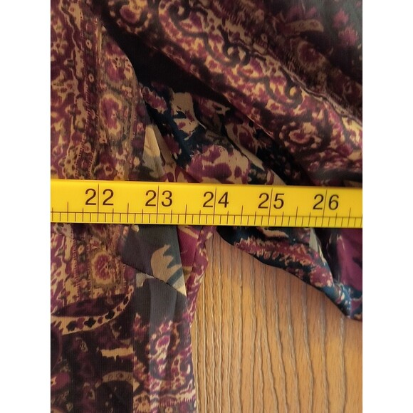 Chaps Women's Peasant Blouse Plus 2X Floral Chiffon Sheer 3/4 Sleeve Boho - Picture 5 of 6